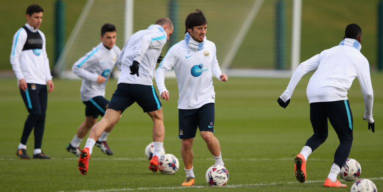In Pictures: City train ahead of Capital One Cup final