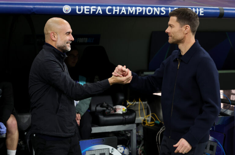 Pep Guardiola reacts to Manchester City’s Champions League last 16 draw