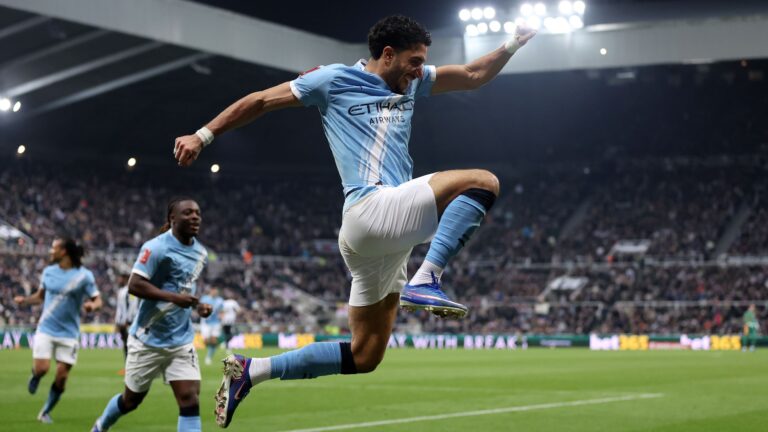 Omar Marmoush reacts after helping Manchester City sink Newcastle yet again