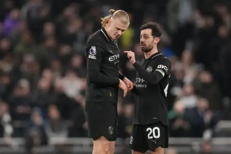 Bernardo Silva and Erling Haaland exchange praise after Man City’s victory against Arsenal