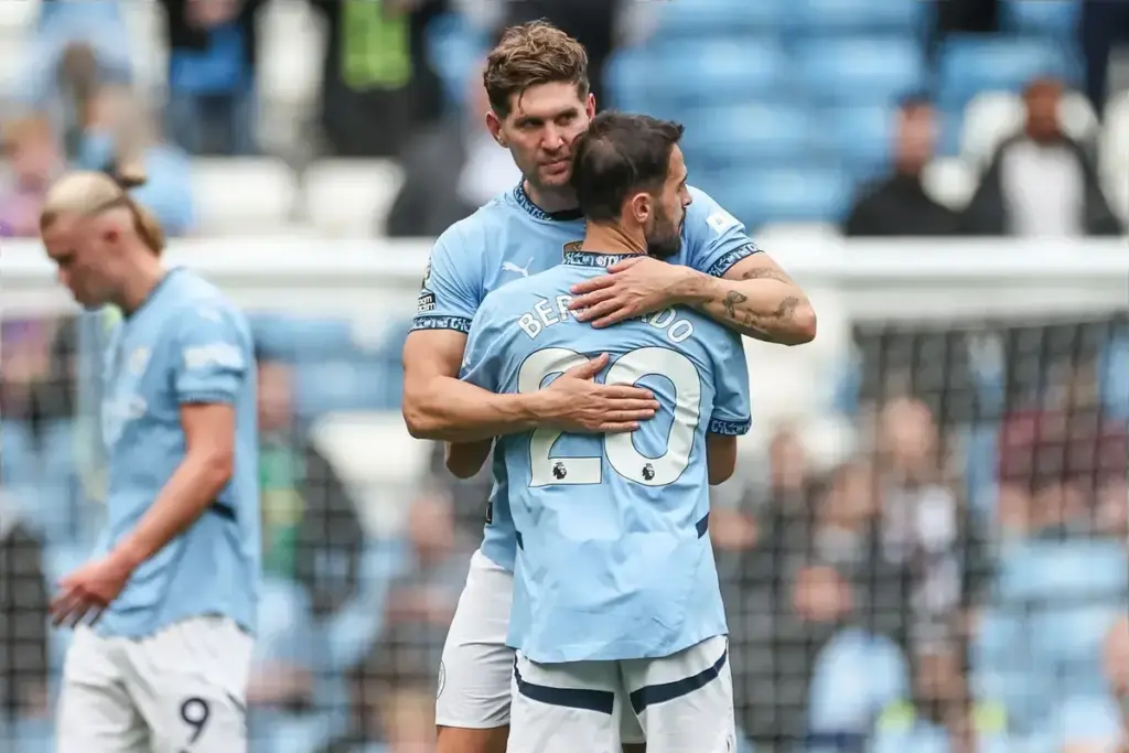 Man City release Oasis inspired photo of Bernardo Silva and John Stones