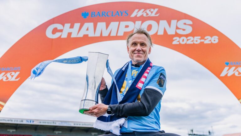 Andree Jeglertz with Manchester City WSL trophy