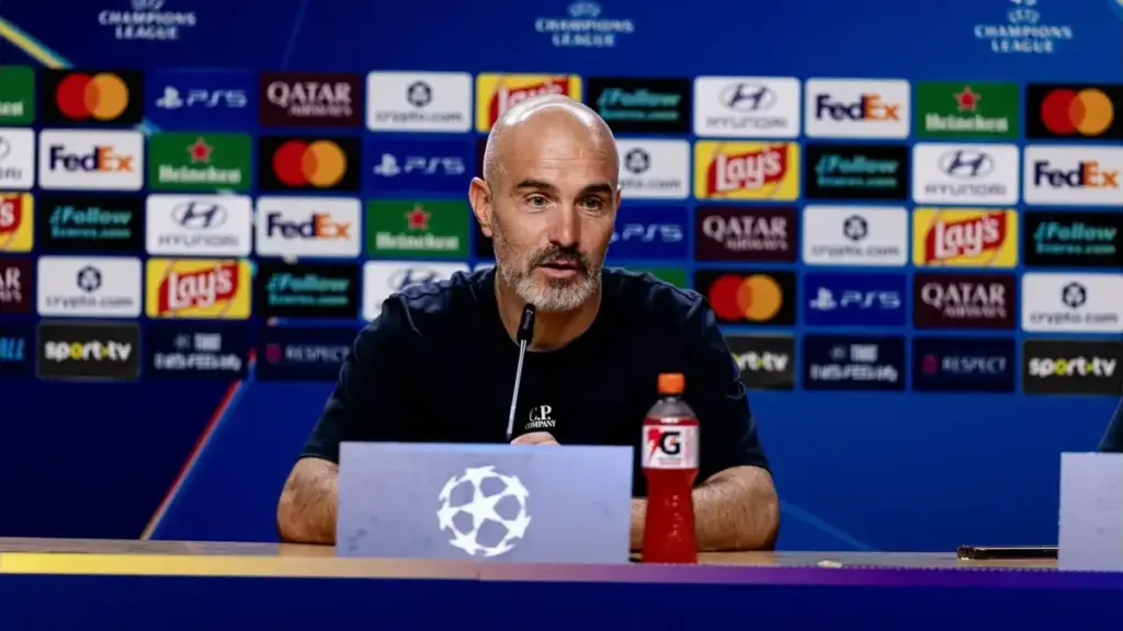Man City Premier League verdict: Enzo Maresca speaking at a Champions League press conference